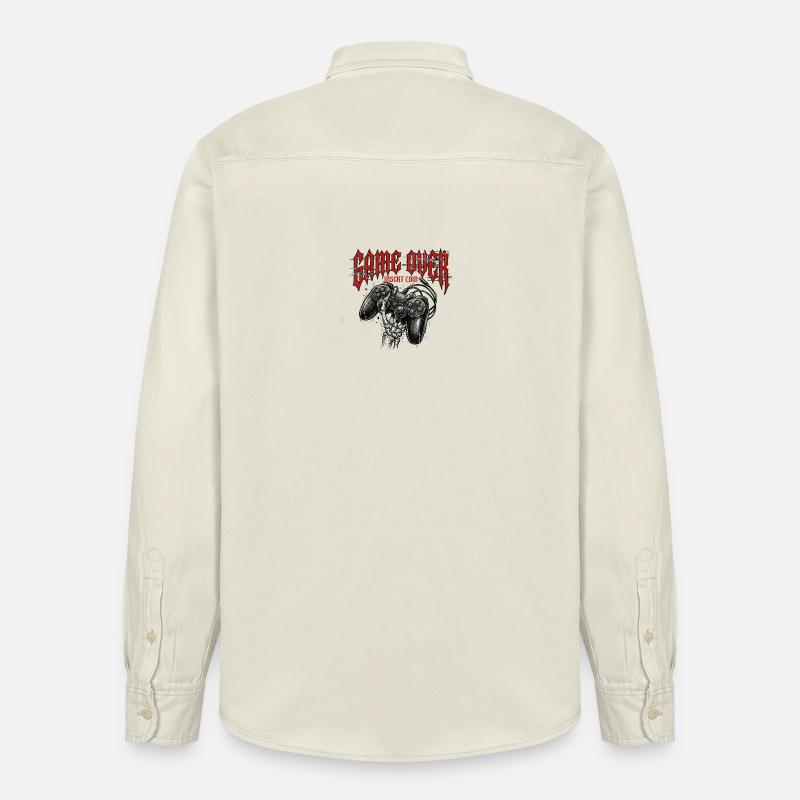 Game Over Retro Controller Grunge - Relaxed Fit Unisex Organic Hemd von Stanley/Stella - Natur