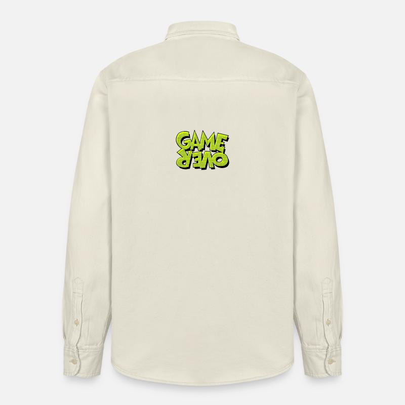 Game Over Retro-Pixel-Design - Relaxed Fit Unisex Organic Hemd von Stanley/Stella - Natur