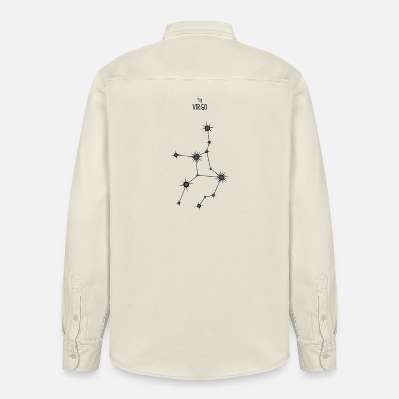 Jungfrau Sternzeichen Sternbild Schwarz & Grau - Relaxed Fit Unisex Organic Hemd von Stanley/Stella - Natur