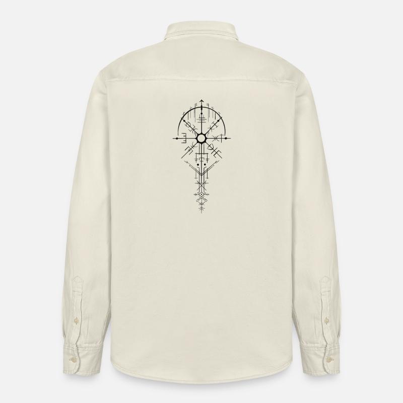 Nordisch Runenamulett Design - Relaxed Fit Unisex Organic Hemd von Stanley/Stella - Natur