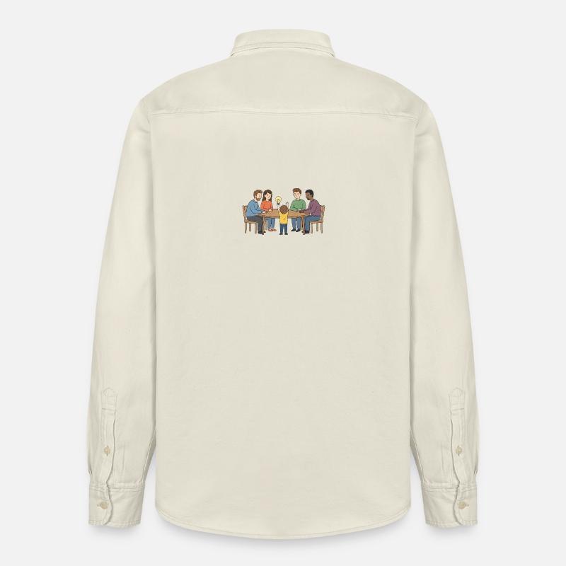 Kollektive Idee um einen Tisch - Relaxed Fit Unisex Organic Hemd von Stanley/Stella - Natur