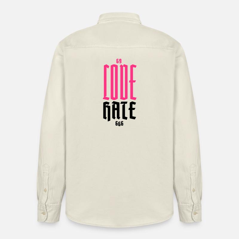 Gothic Neon CODE Vertikal - Relaxed Fit Unisex Organic Hemd von Stanley/Stella - Natur