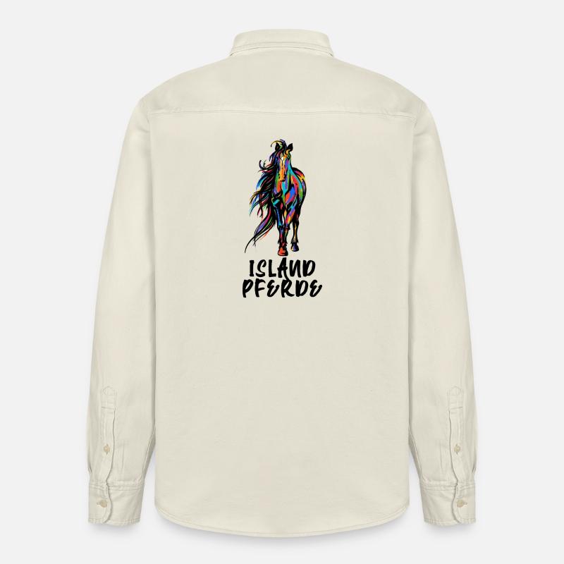 Cool Isländer Pferde Statement Islandpferde - Relaxed Fit Unisex Organic Hemd von Stanley/Stella - Natur