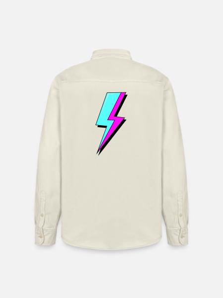 Psychedelic Neon Lightning - Relaxed Fit Unisex Organic Shirt by Stanley/Stella - soft Ecru