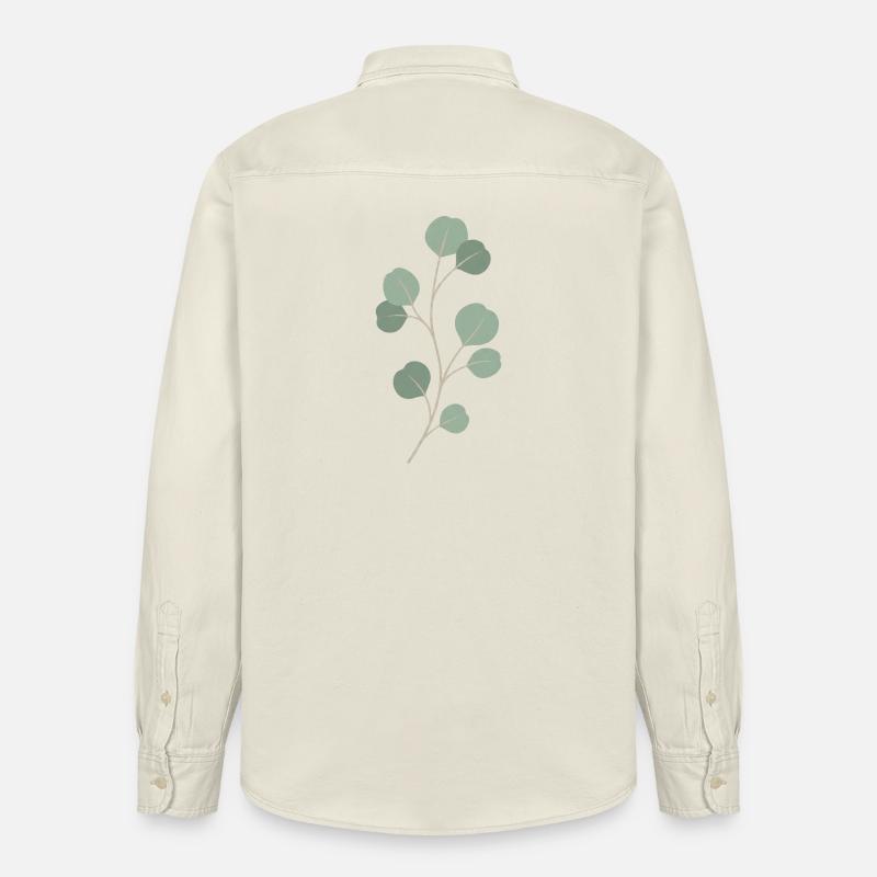 Rameau de feuille d’eucalyptus - Chemise unisexe coupe décontractée bio Stanley/Stella - écru doux