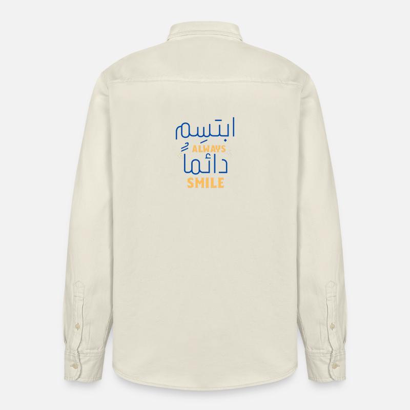 Always Smile Neon Script - Chemise unisexe coupe décontractée bio Stanley/Stella - écru doux