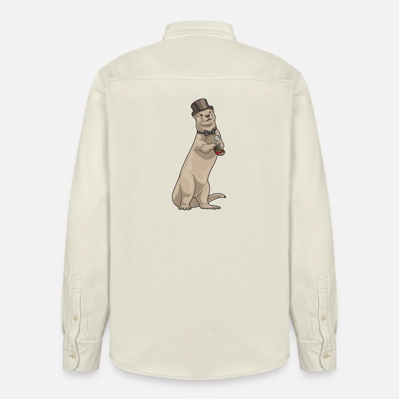 Otter Bräutigam Ehering Hochzeit - Relaxed Fit Unisex Organic Hemd von Stanley/Stella - Natur