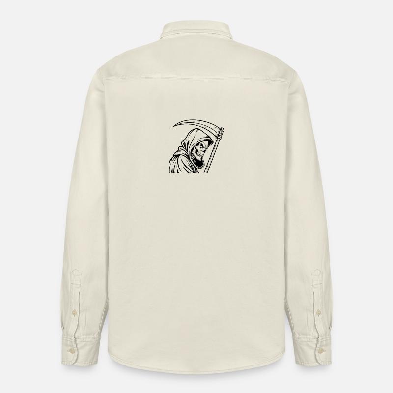Reaper Design Sensenmann mit Sense - Relaxed Fit Unisex Organic Hemd von Stanley/Stella - Natur