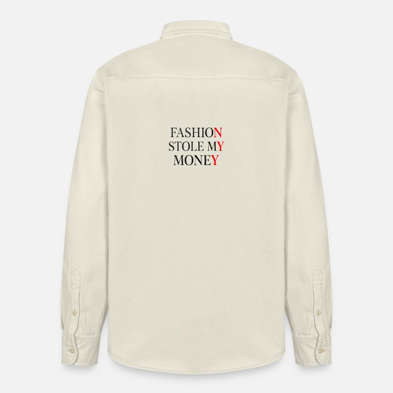 La mode m’a volé mon argent - Chemise unisexe coupe décontractée bio Stanley/Stella - écru doux