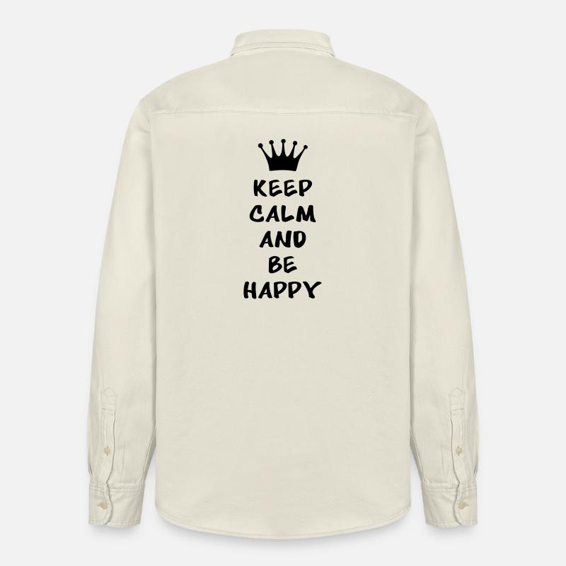 Keep calm and be happy - Relaxed Fit Unisex Organic Hemd von Stanley/Stella - Natur