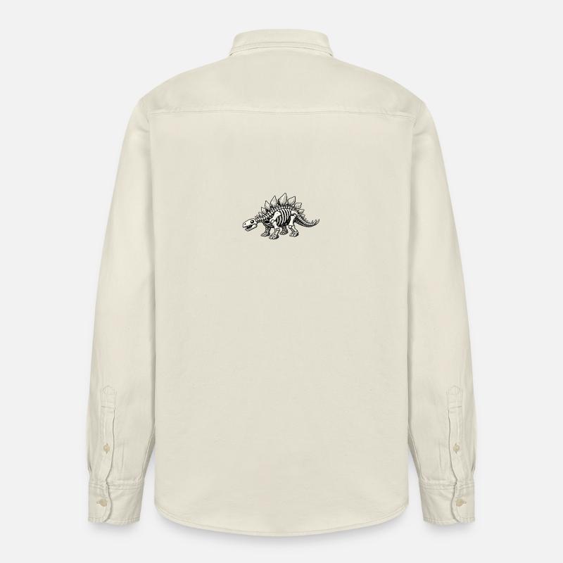 Stegosaurus Skeleton - Relaxed Fit Unisex Organic Shirt by Stanley/Stella - soft Ecru