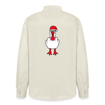 Mouette Doigt d’Honneur Baise Vous Noël En Colère - Chemise unisexe coupe décontractée bio Stanley/Stella - écru doux - Dos - AI Model Male 178 light (178cm)
