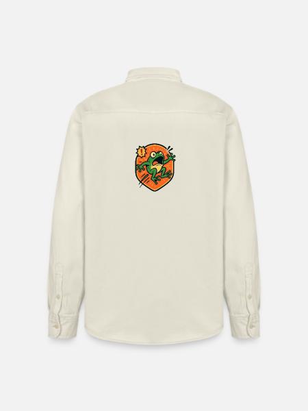 Panic Frog badge - Relaxed Fit Unisex Organic Shirt by Stanley/Stella - soft Ecru