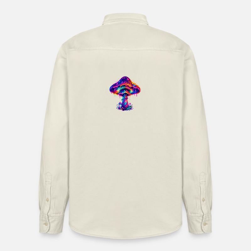 Champignon arc-en-ciel psychédélique - Chemise unisexe coupe décontractée bio Stanley/Stella - écru doux