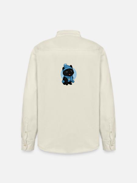 Cuddly Dog Winter Magic - Relaxed Fit Unisex Organic Shirt by Stanley/Stella - soft Ecru
