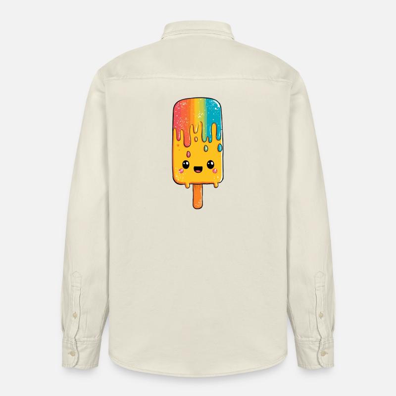 Regenbogen-Popsicle Glück - Relaxed Fit Unisex Organic Hemd von Stanley/Stella - Natur
