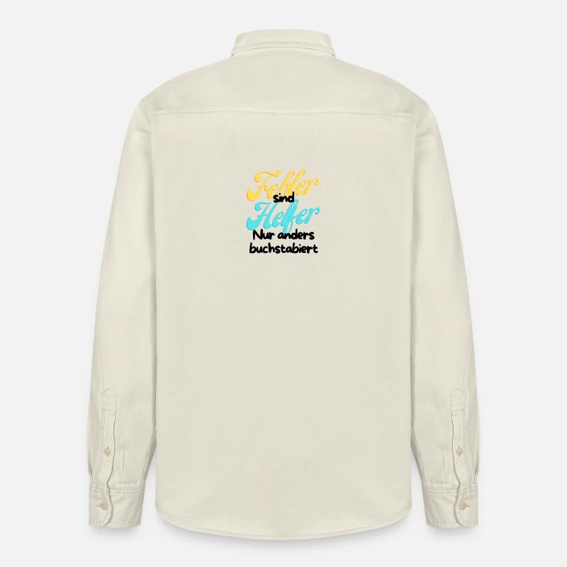 Fehler Helfer Gradient Script - Relaxed Fit Unisex Organic Hemd von Stanley/Stella - Natur