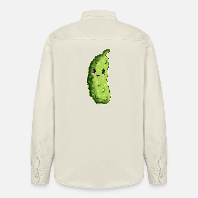Dessin animé câlin au concombre - Chemise unisexe coupe décontractée bio Stanley/Stella - écru doux