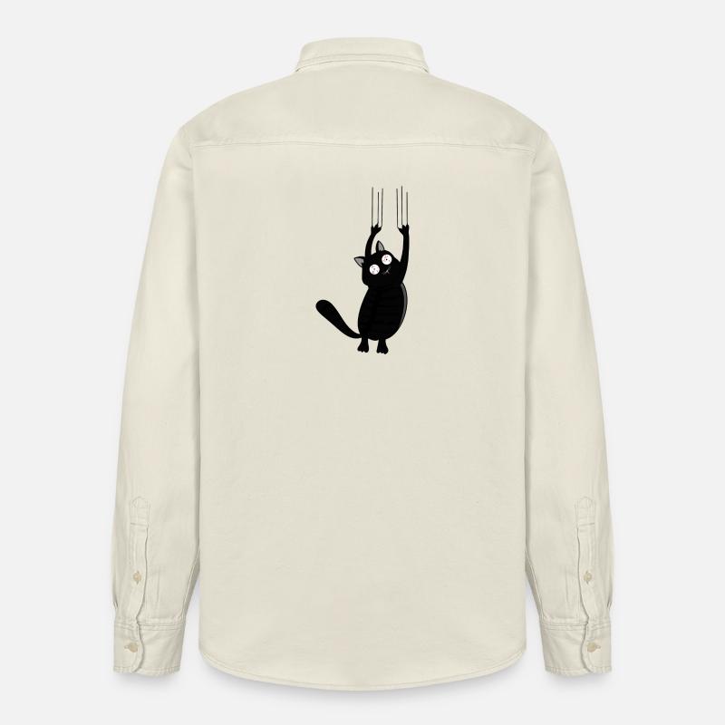 Panic Cat (Black Version) - Relaxed Fit Unisex Organic Hemd von Stanley/Stella - Natur