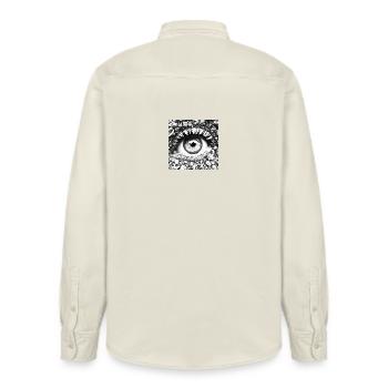 Steinauge: Blick in Tiefe - Relaxed Fit Unisex Organic Hemd von Stanley/Stella - Natur - Hinten - AI Model Male 178 light (178cm)