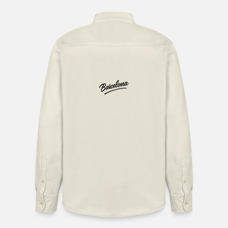 Script Barcelone avec ligne d’arc - Chemise unisexe coupe décontractée bio Stanley/Stella - écru doux