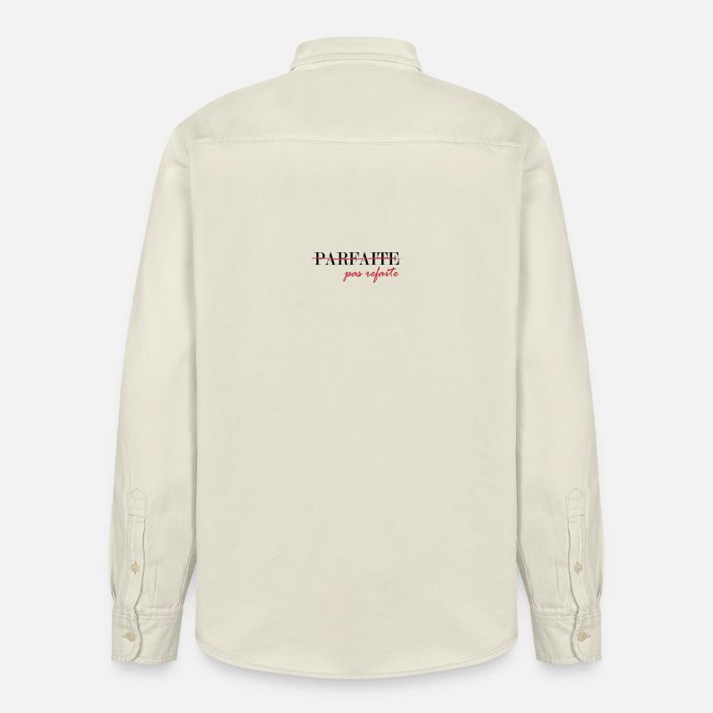 parfaite, pas refaite (noir) - Chemise unisexe coupe décontractée bio Stanley/Stella - écru doux