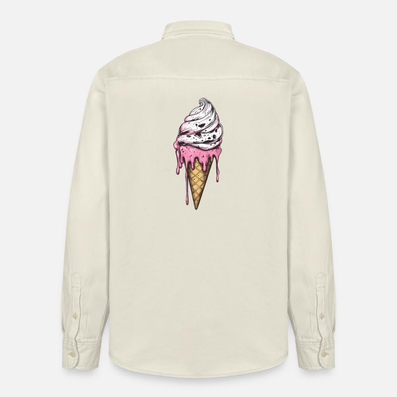 Eiscreme Eis - Relaxed Fit Unisex Organic Hemd von Stanley/Stella - Natur