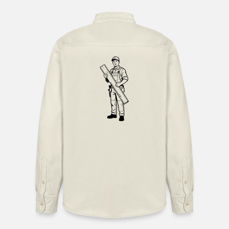Tømrer - Stanley/Stella unisex skjorte afslappet pasform økologisk - blød ecru