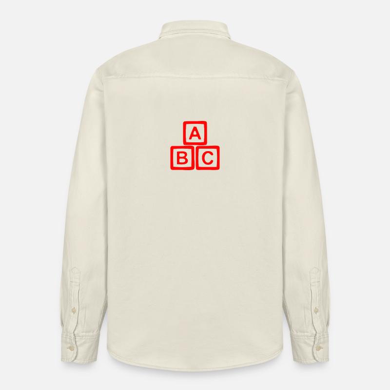 Conception contrastée de bloc ABC - Chemise unisexe coupe décontractée bio Stanley/Stella - écru doux