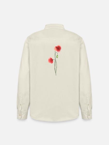 Blume: roter Mohn - Relaxed Fit Unisex Organic Hemd von Stanley/Stella - Natur
