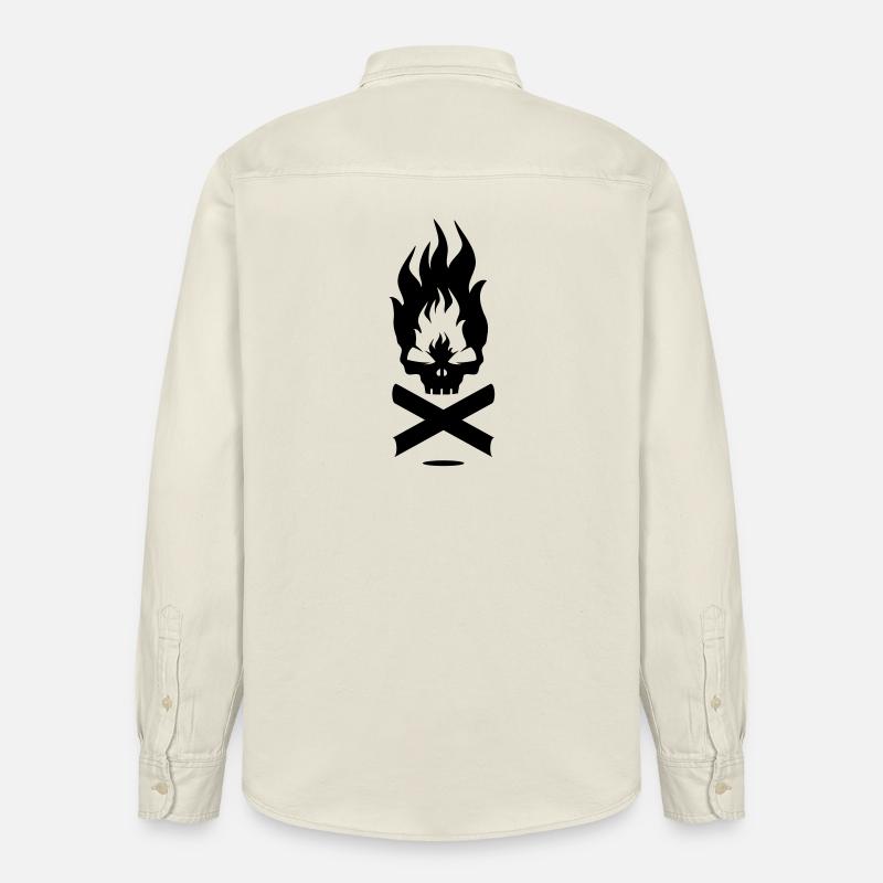 Feuer Symbol mit Skull - Relaxed Fit Unisex Organic Hemd von Stanley/Stella - Natur