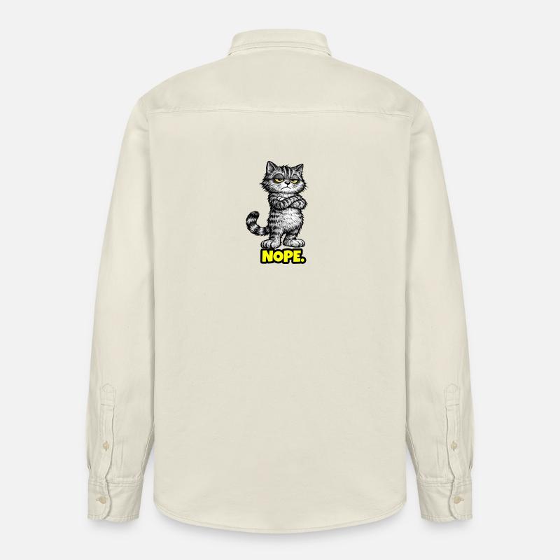 Nope. – Grumpy Katze (Chef Vibes) - Relaxed Fit Unisex Organic Hemd von Stanley/Stella - Natur