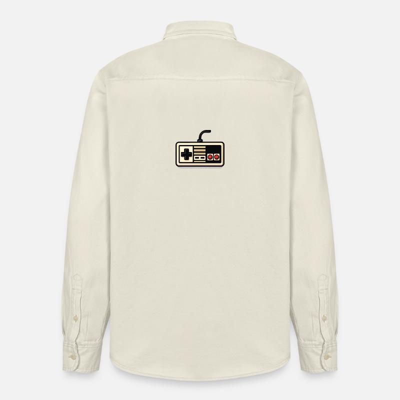 Retro NES controller design - Relaxed Fit Unisex Organic Shirt by Stanley/Stella - soft Ecru