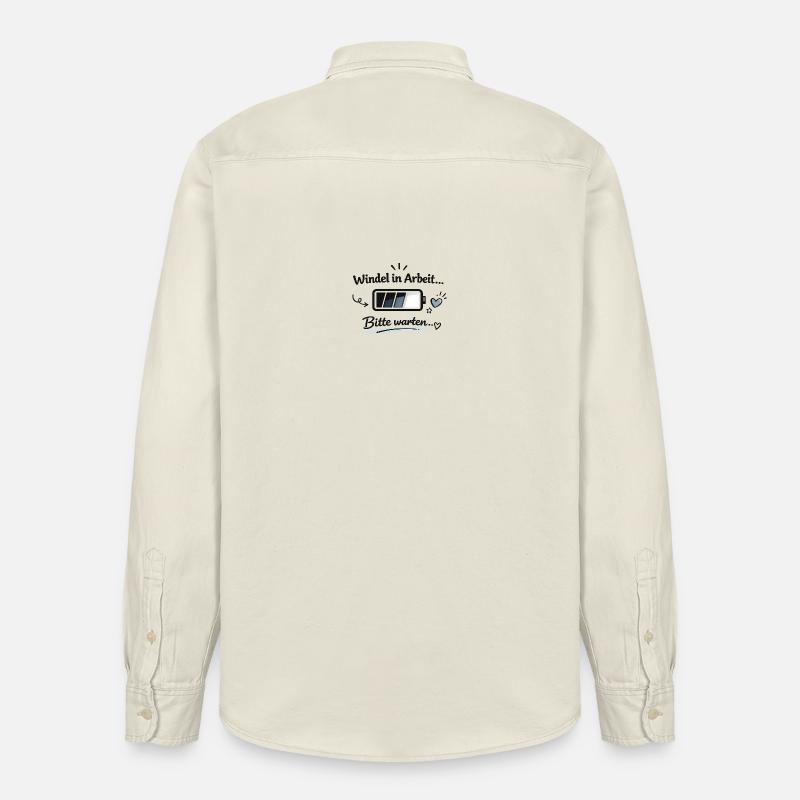Windel in Arbeit - Bitte warten - Relaxed Fit Unisex Organic Hemd von Stanley/Stella - Natur
