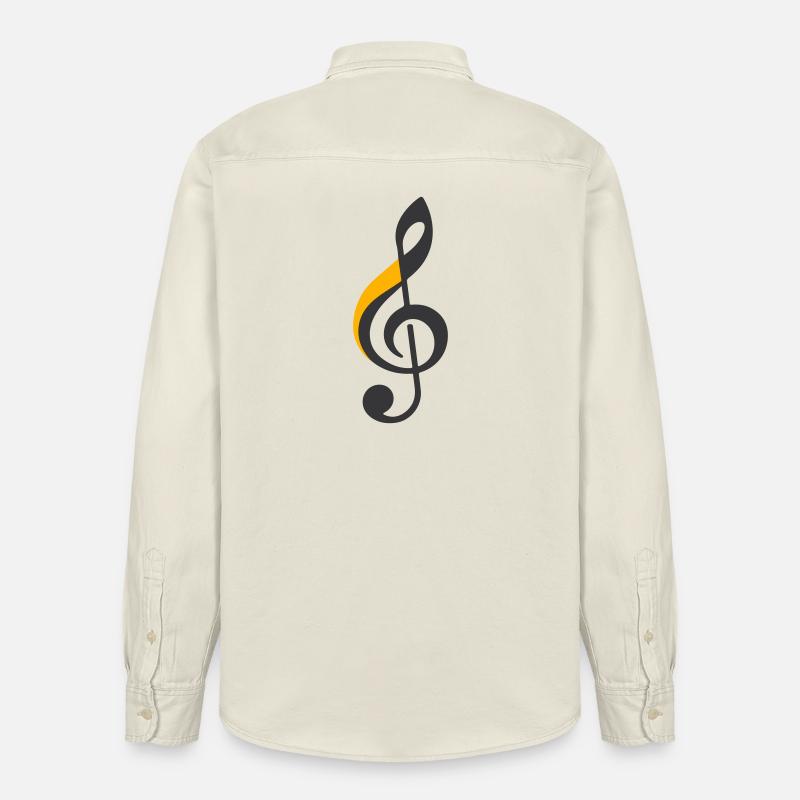 Symbole de la clé de sol - Chemise unisexe coupe décontractée bio Stanley/Stella - écru doux
