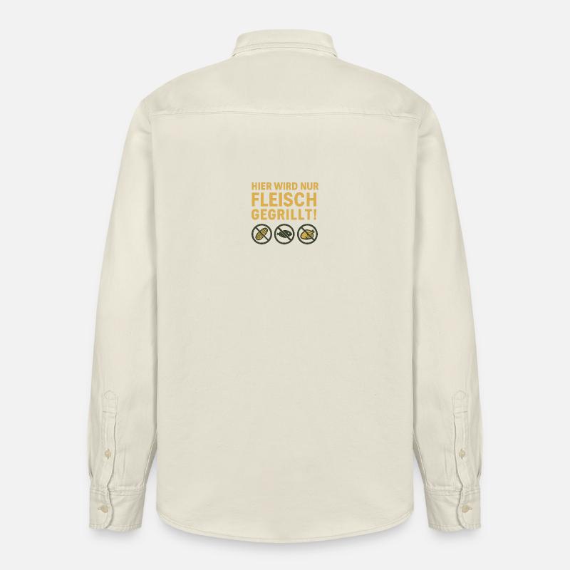 Hier wird nur Fleisch...witziges Motiv - Relaxed Fit Unisex Organic Hemd von Stanley/Stella - Natur