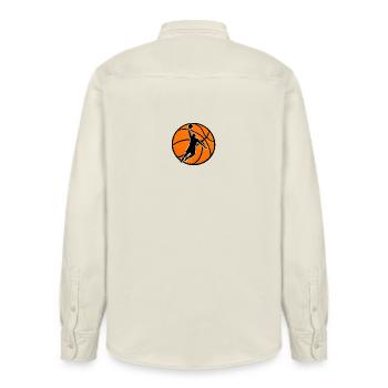 Basketball Power Dunk - Relaxed Fit Unisex Organic Shirt by Stanley/Stella - soft Ecru - Back - AI Model Male 178 light (178cm)