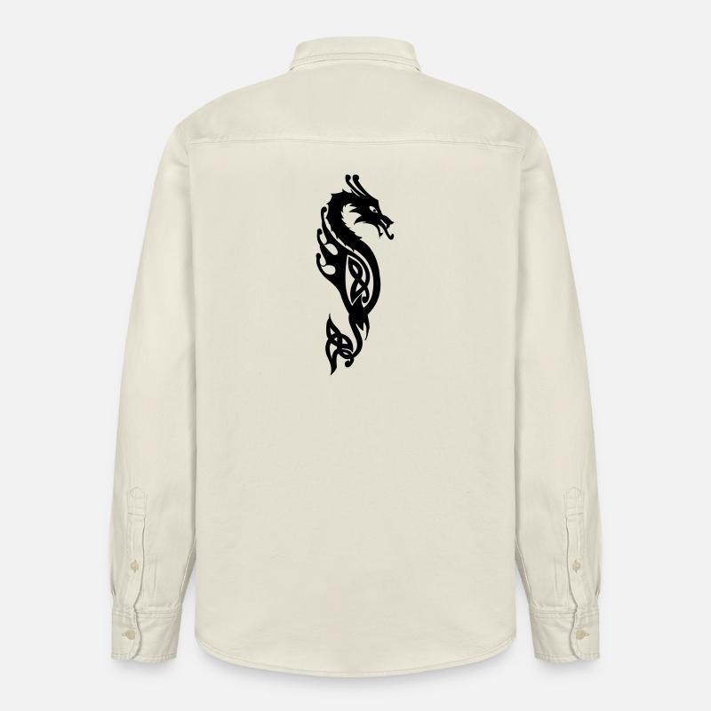 Monströse Seeschlange oder Drachenvektor - Relaxed Fit Unisex Organic Hemd von Stanley/Stella - Natur