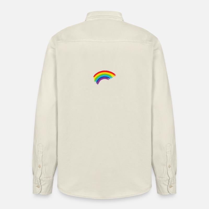 Regenbogen Pinselbogen Hoffnung Gemeinschaft  - Relaxed Fit Unisex Organic Hemd von Stanley/Stella - Natur