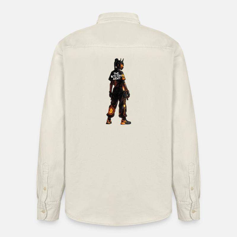 Bitcoin Bazooka – Die Bitcoin-Armee – Samurai 02 - Relaxed Fit Unisex Organic Hemd von Stanley/Stella - Natur