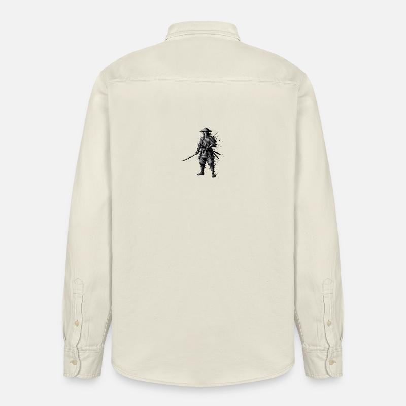 Samurai Krieger mit Katana einsamer-ronin-japan - Relaxed Fit Unisex Organic Hemd von Stanley/Stella - Natur