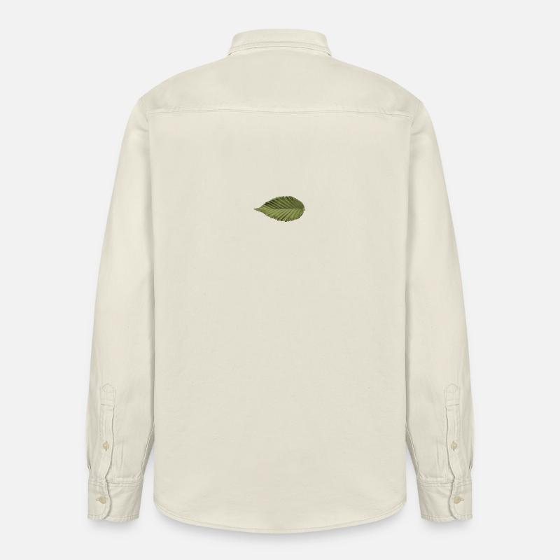 Leaf Structure Olive Green Pattern - Relaxed Fit Unisex Organic Shirt by Stanley/Stella - soft Ecru