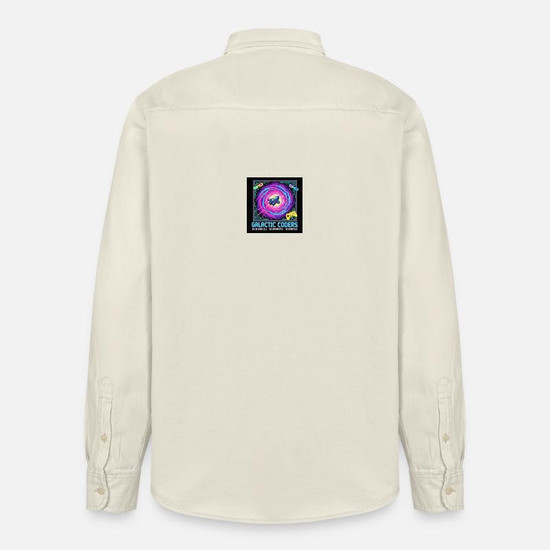 Codeurs galactiques Neon Pixel - Chemise unisexe coupe décontractée bio Stanley/Stella - écru doux