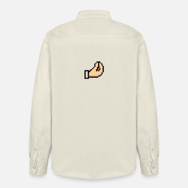 Pixel Hand Cursor Design Italia - Relaxed Fit Unisex Organic Hemd von Stanley/Stella - Natur
