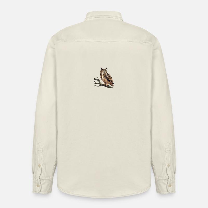 Uhu Eule - Relaxed Fit Unisex Organic Hemd von Stanley/Stella - Natur