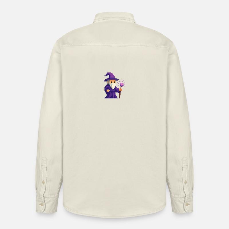 Pixel wizard dans le scintillement violet - Chemise unisexe coupe décontractée bio Stanley/Stella - écru doux