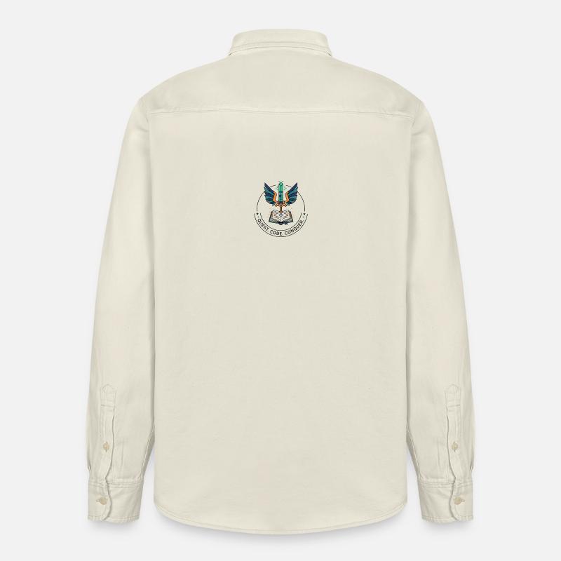 Quest. Code. Conquer Emblem - Relaxed Fit Unisex Organic Hemd von Stanley/Stella - Natur