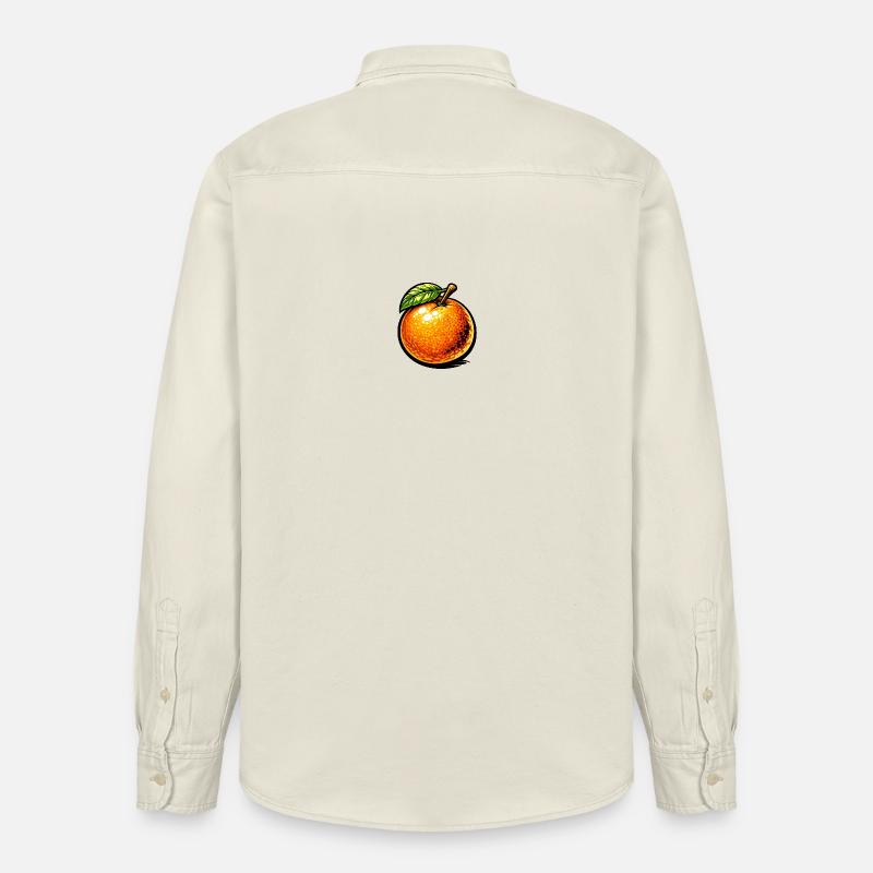 Comic Orange – Fruchtiges Illustrationsdesign 🍊 - Relaxed Fit Unisex Organic Hemd von Stanley/Stella - Natur