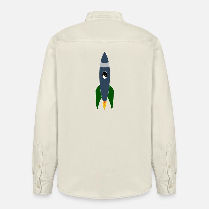 Chat dans l’espace - Chemise unisexe coupe décontractée bio Stanley/Stella - écru doux