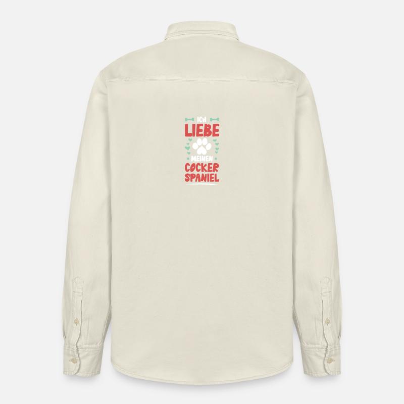 J’adore mon Cocker Spaniel - Chemise unisexe coupe décontractée bio Stanley/Stella - écru doux